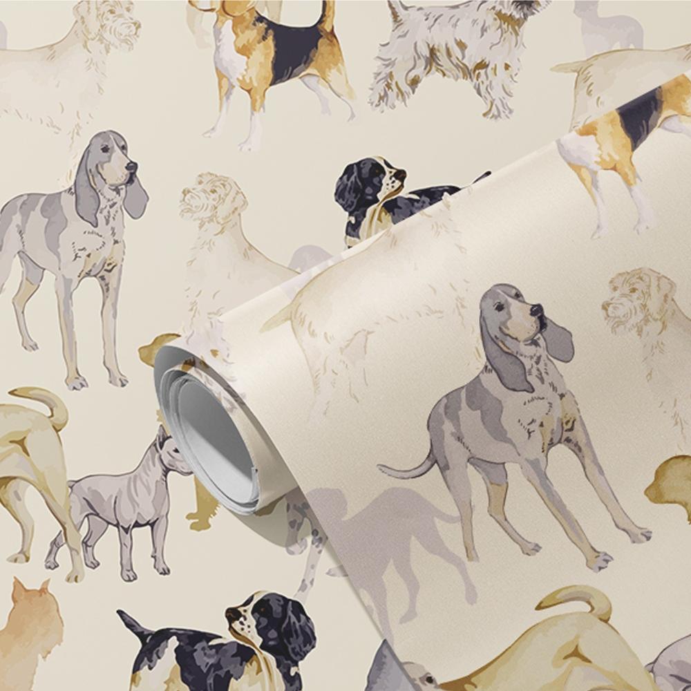 Kinderkamer Cartoon Behang Zelfklevend Waterdicht Schattige Hond Muurstickers Meubels Kast Behang Huisdecoratie (beige,44x300CM) beige