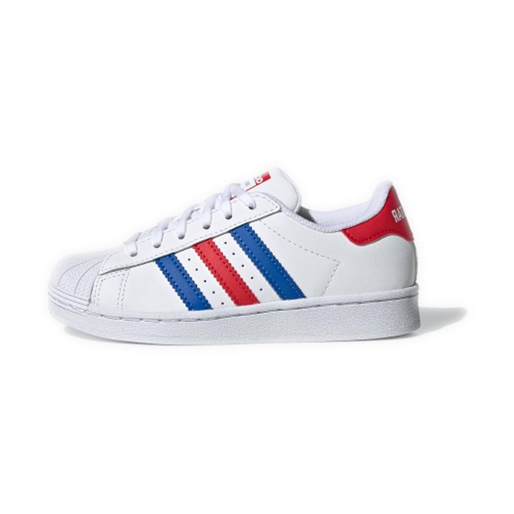 

Adidas Originals SUPERSTAR Comfortable Slip Resistant Low top Kids Skateboarding Shoes White Blue Red FV3689 28