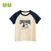27kids Boy's Short-Sleeved T-shirt Children's Summer Clothing Children's Half Sleeve Raglan Sleeve 100% Cotton Coat Men's Color Matching Clothes