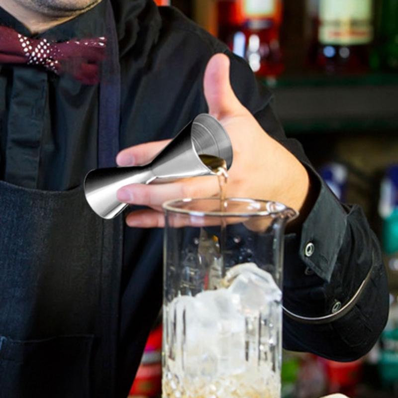 Messbecher Cocktail-Jigger Cocktailshaker Edelstahl Flüssigkeit Mini-Espresso-Shotglas Küchen-Bar-Zubehör