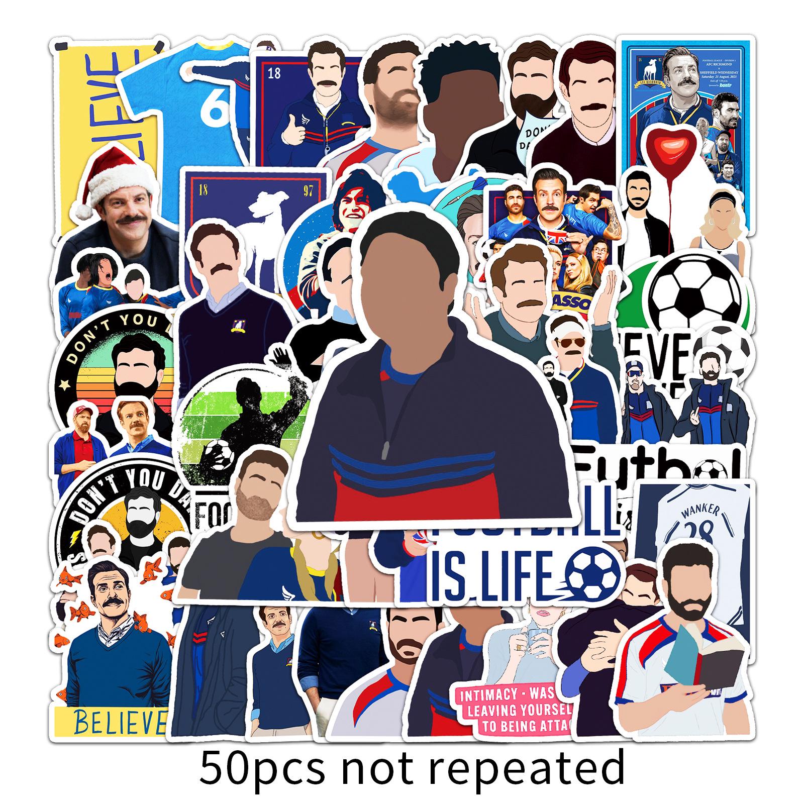 50 Waterproof Football Coach Graffiti Stickers for Skateboards & Luggage