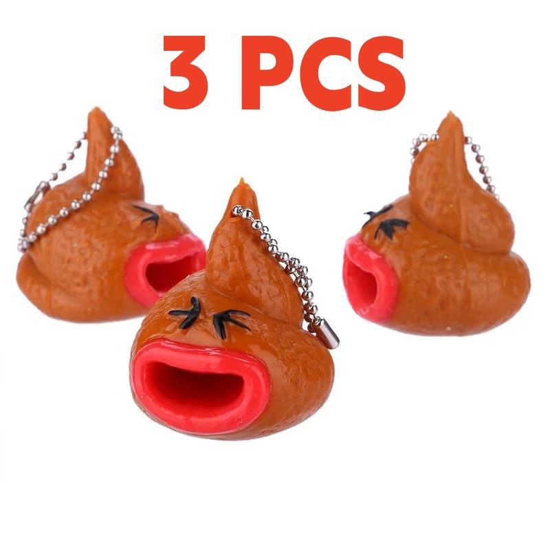 

Tongue Sticking Stool Keychain Creative Prank Squeezing Novelty Stress Relief Venting Children S Toys Party Gifts Stress Relief