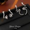 Zirkonia Silberne Schlangen-Ohrklemme für Damen - Ohne Piercing, Elegante & Vielseitige Accessoires