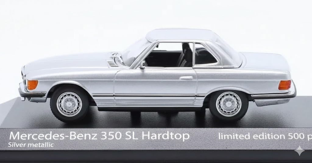 Minichaps Mercedes-Benz 350 SL (R107) Hardtop 1974 (Silber Metallic) Modellauto im Maßstab 1:43 [Parallelimport]