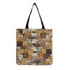 Women Vintage Linen Tote Bag - Large Capacity Print Shoulder Handbag for Casual & Grocery Shopping KTB