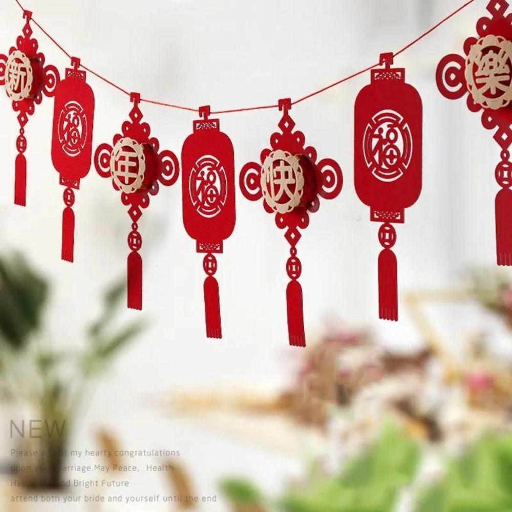 

Creative Hanging Garland Banner Non-woven Spring Festival FU CHUN banner Spring Festival A