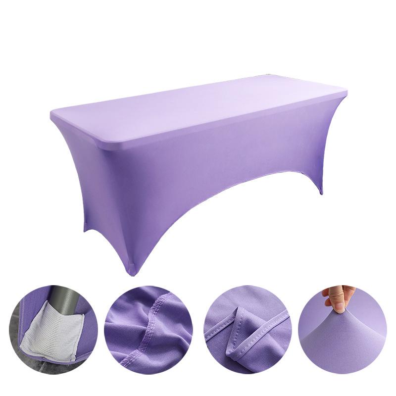 High-Grade Hotel Restaurant Wedding Banquet Decoration Solid Color Square Tablecloth Elastic Table Cover