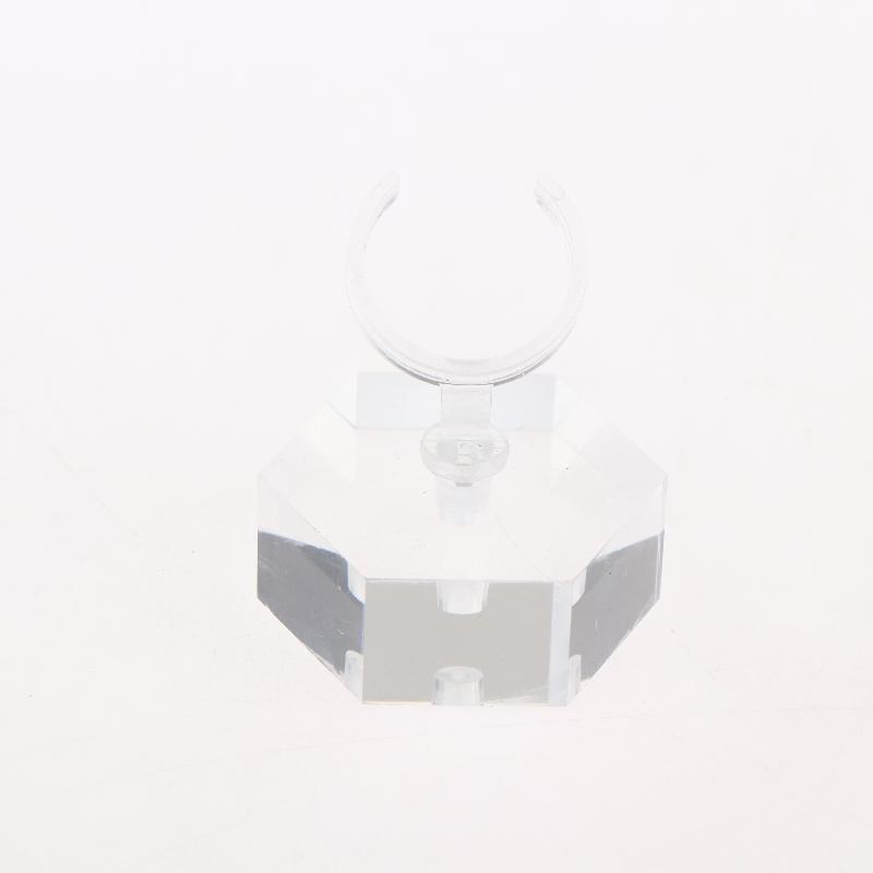 Clear Geometric Acrylic Ring Display Stand Jewelry Holder 2 Grid Box for Wedding Ceremony Earring Retail Showcase