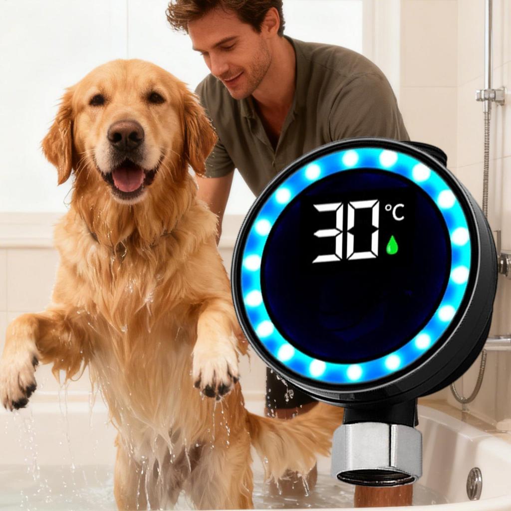 Digital Shower Water Thermometer LED Display Fast Reading Temperature Meter for Kids Baby Bath Safety Kitchen Bathroom Faucet