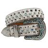 Men's Hip Hop Punk Rhinestone Belt with Rivet Alloy Buckle