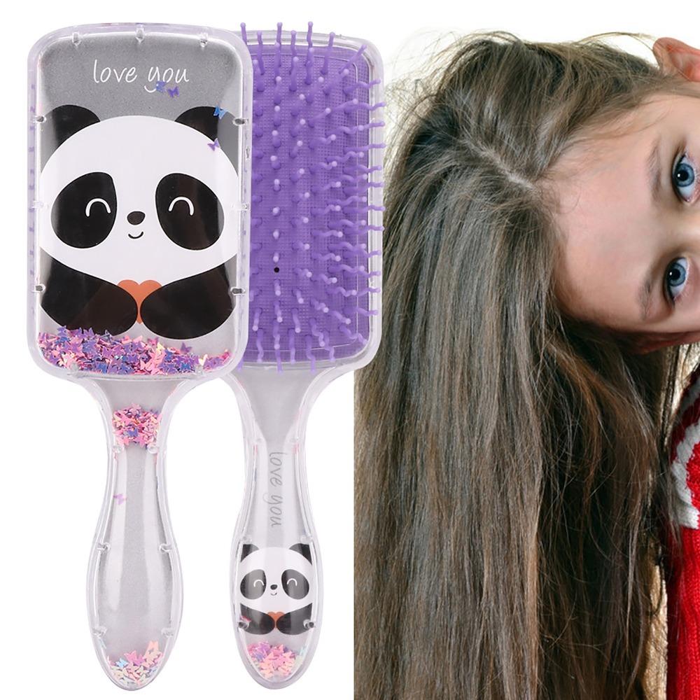 Cartoon Hair Styling Comb Sequins Decoration Children Hair Comb Detangling Comb  Daily Hair Care серый