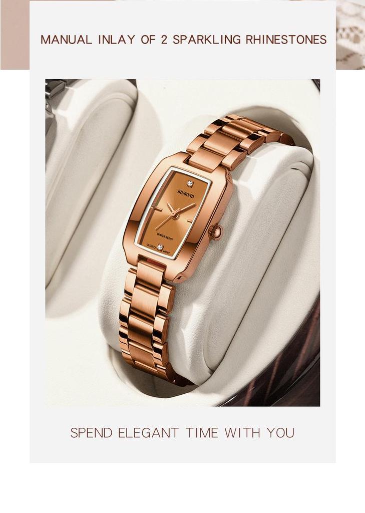 BINBOND Women's Fashion Waterproof Quartz Stainless Steel Watch