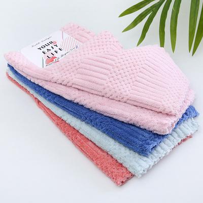 4Pcs/Pack 30x30cm Coral Velvet Square Towel Soft Absorbent Kitchen Cleaning Tool Dishcloth Scouring Pads