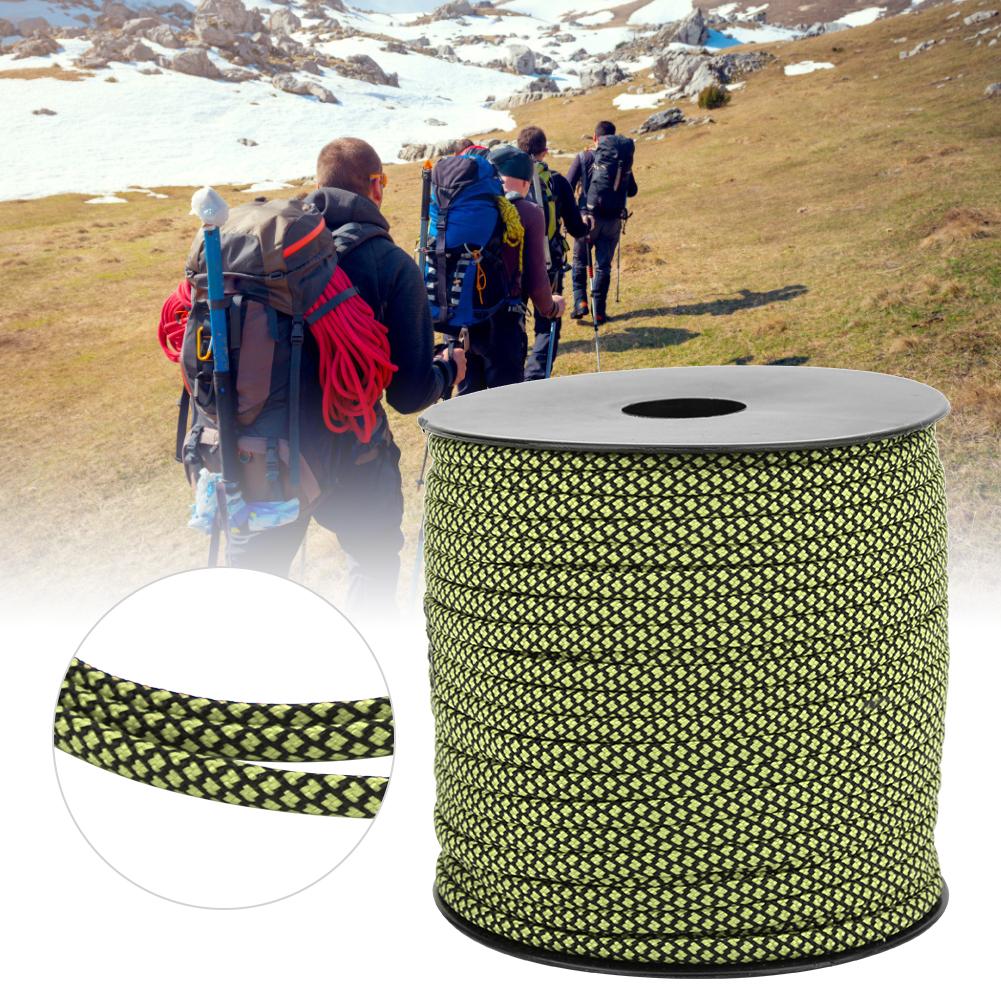 50M 4MM Tykk 7-kjerners Paracord Redning Knyting Telt Lanyard Camping Tau for Utendørs Armbånd