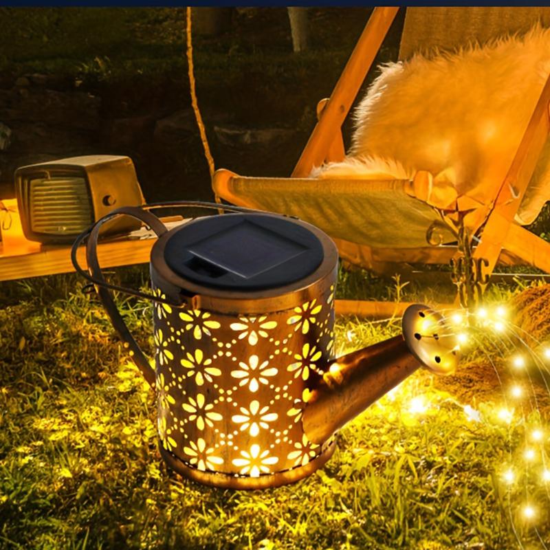 Solar Santa Watering Can with Lights Outdoor Decor Waterproof Solar Garden Lamp for Outdoor Pathway Yard Lawn Patio Christmas