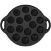 Hemoton Cast Iron Takoyaki Pan, Nonstick Grill Pan, 15 Holes Octopus Ball Meat Ball Griddle, Snail (Black)
