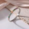 18K Electroplated Women's Retro Enamel Drip Oil Titanium Steel Bracelet, 6mm