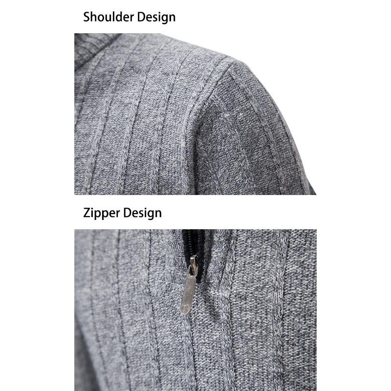 Men S Stand Collar Pullover Fleece Knit Sweater Casual Plus Size Winter