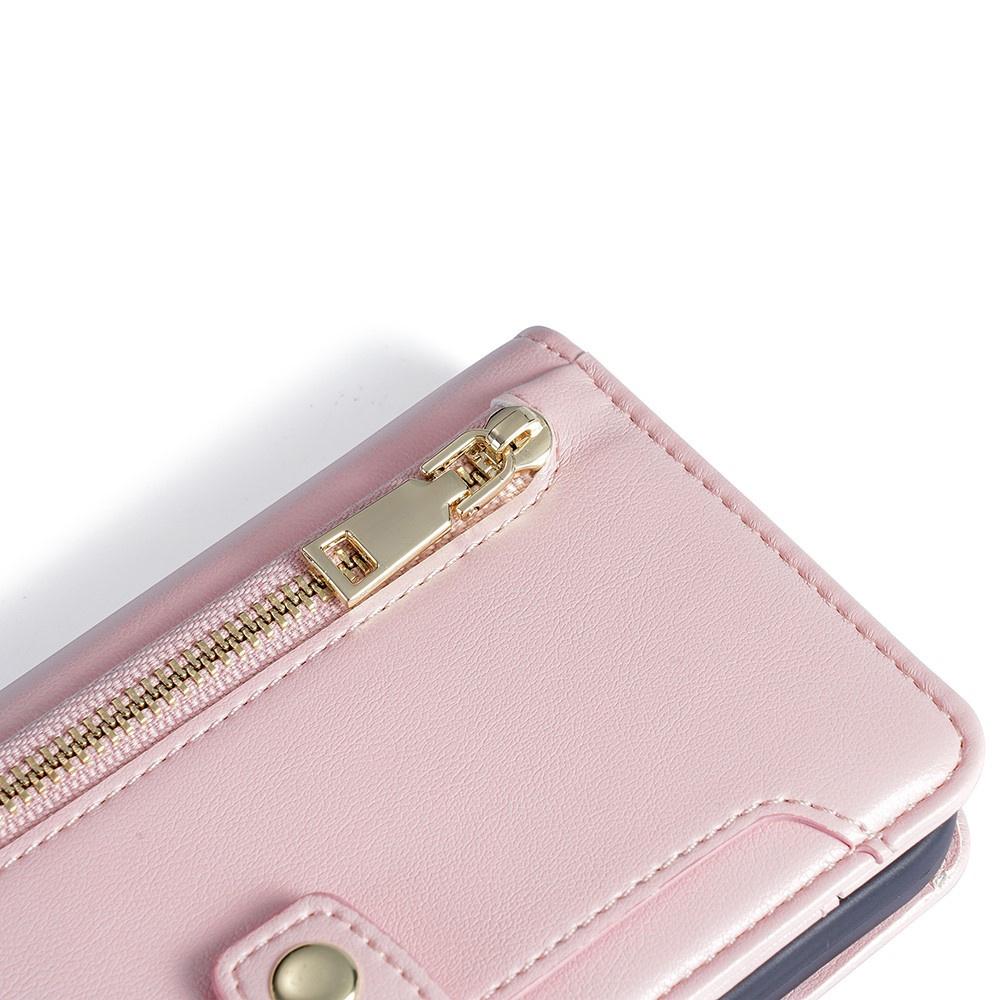 Oppo Reno 13 Flip Case, Wallet Zipper Pocket, Pink