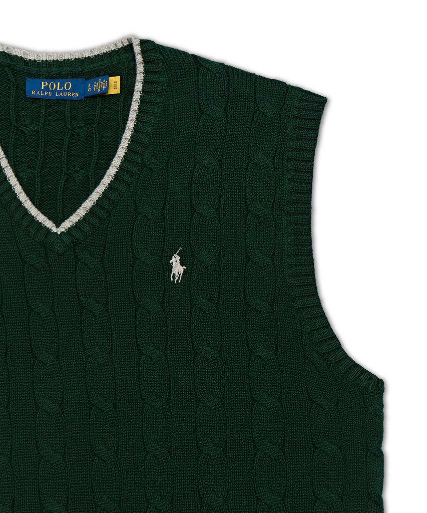 POLO RALPH LAUREN Cable Knit Cotton Sweater Vest - Green