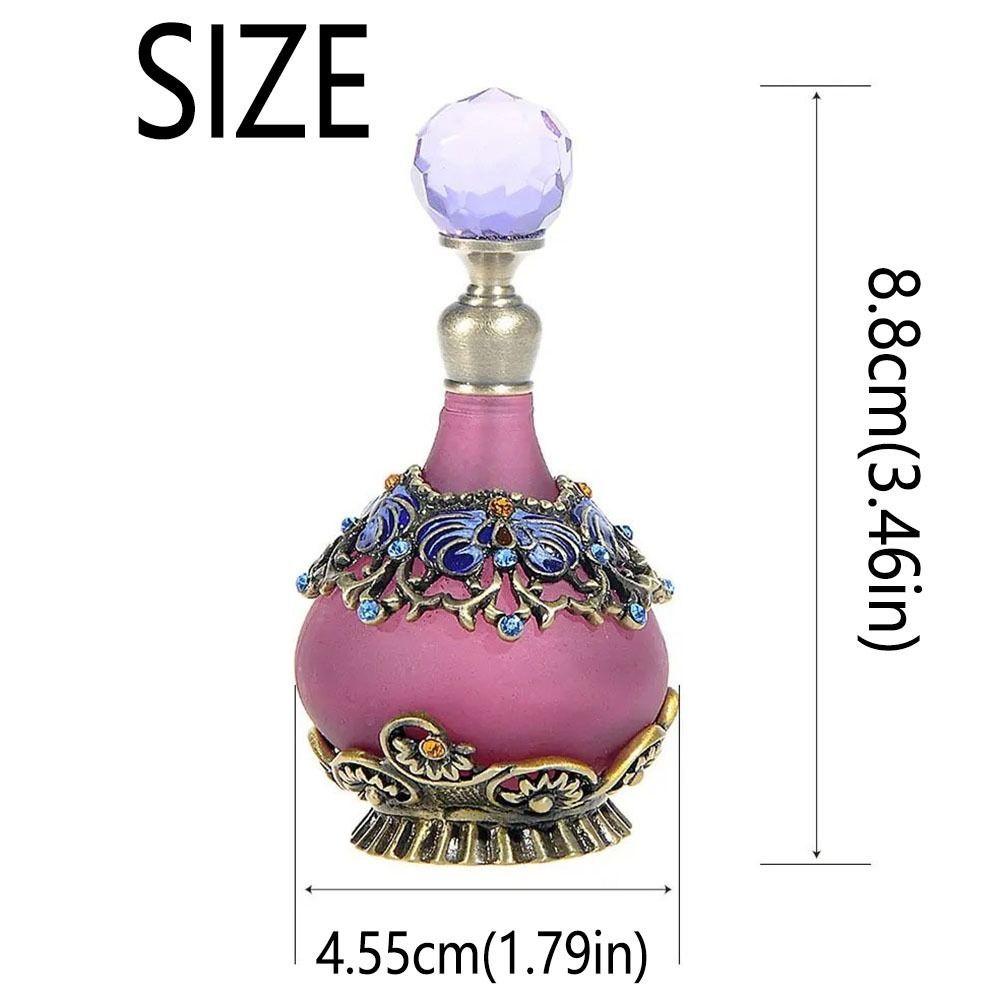Vintage Empty Bottle Refillable Decorative Empty Glass Jar Luxury Crystal Inlayed Glass Oil Dropper Bottles Bedroom Decor
