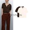 MD Summer Women's Clothing Minimalist Gentle Elegant Work Clothing Cotton Round Neck Short Sleeve Knitting Cardigan 5657574
