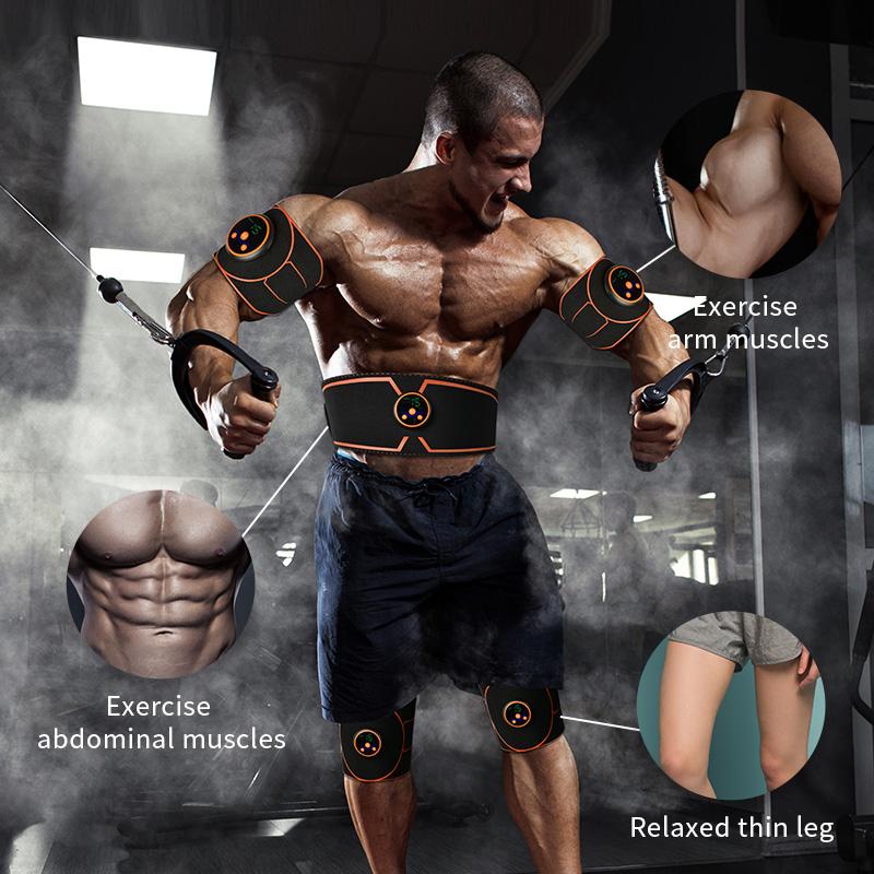 EMS Muskelstimulator Abdominal Kropp Slankebelte Elektrisk Smart ABS Trener Arm Ben Midje Vekttap Fitness Vibrasjonsbelte