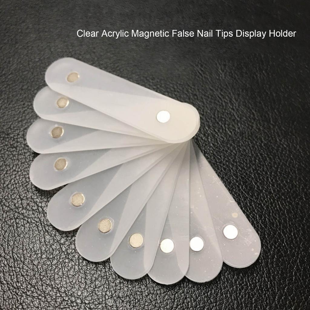 10 stücke Künstliche Nagel Tipps Display-ständer Nail art Magnetische Praxis Klar Acryl Nagel Spitze Halter Streifen
