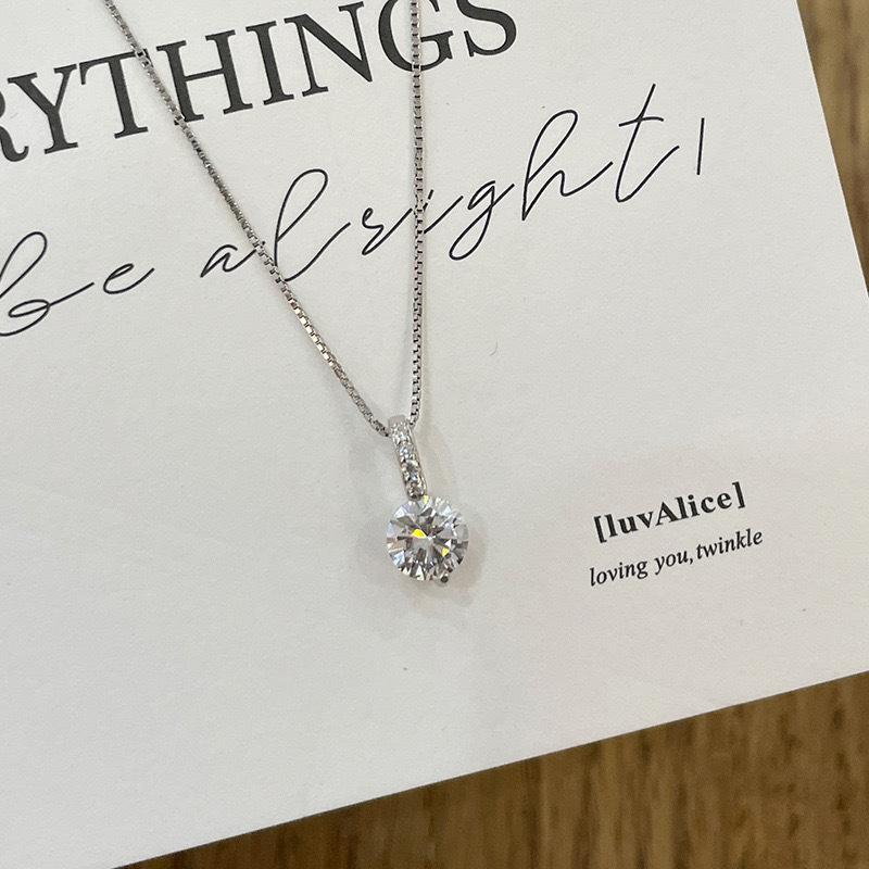 Fashion Silver Color Round Zircon Necklace Minimalist Style Charm Choker Pendant Party Gift For Women's Fine Jewelry Gifts
