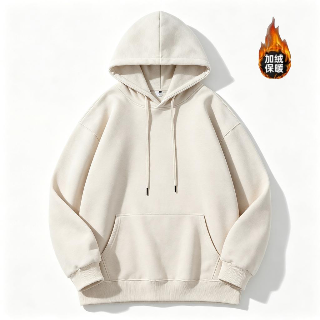 Fleece high quality 420g small shoulder thickened hooded sweater silver fox fleece light board sweater whiteboard hooded sweater
