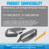 2Pcs Car Rearview Side Mirror Cap Cover Left Right for For BMW 3 Series E46 Sedan Hatchback Touring  51168238375, 51168238376