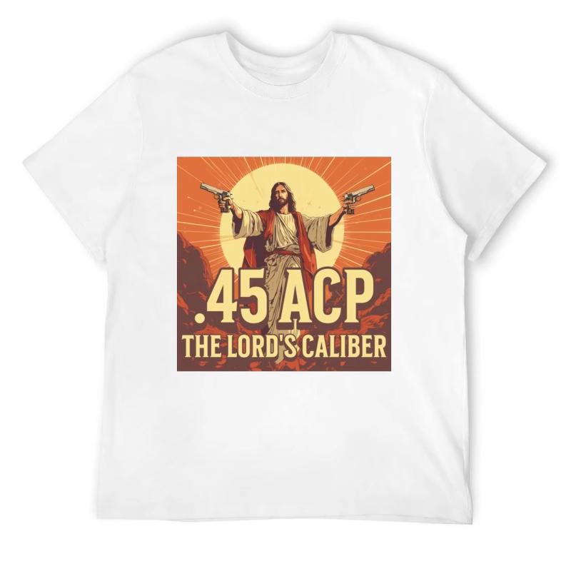 

45 ACP Main Caliber Tshirt Oversized Printed Tshirt Summer Clothing Pure Cotton Loose and Fashionable Short Sleeved Top 4XL