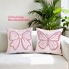1/4pcs Pink Patterned 2D Flat Printed Pillowcases Sofa Cushion Cover Home Bedroom Room Decoration