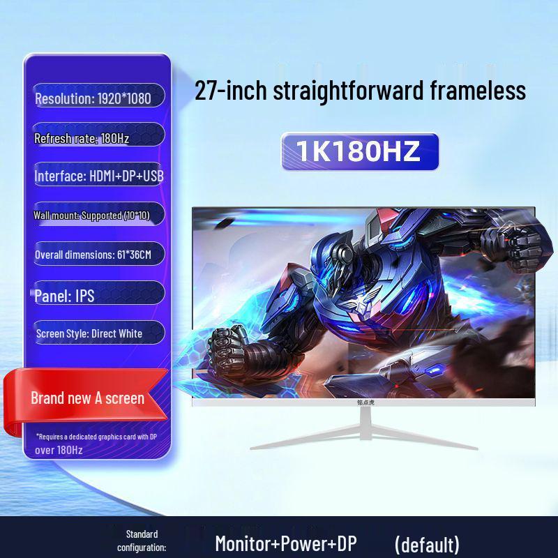 New 27-inch 2K 144Hz Curved Gaming Monitor - Ultra-Thin Bezel-Less Design