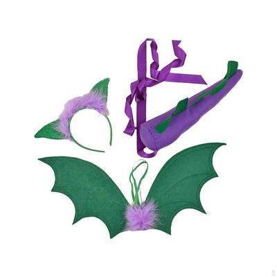 3-teiliges Dinosaurier Flügel Schwanz Set für Kinder Kostüm Halloween Drachenkostüme Verkleiden