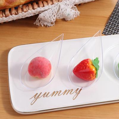10Pcs Dessert Spoon Unbreakable Drop Appetizer Plates Reusable Plastic Dessert Cups Sauce Dish Tasting Cup Caviary