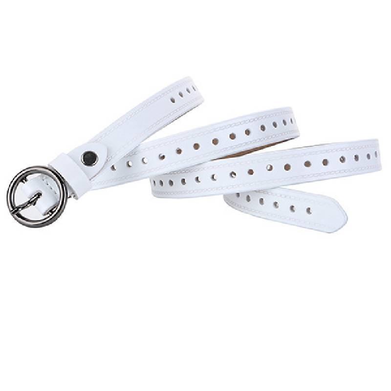 Vintage Style Leather Belt For Women With Alloy Pin Buckle And Pure Color Design