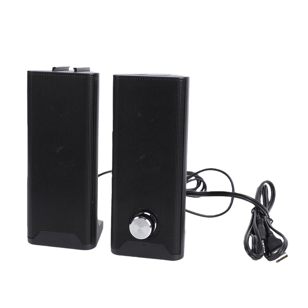 2 In 1 Computer Speaker with Volume Knob USB Plug and Play 35mm Sound Input Gaming Speakers for PC Laptop Desktop