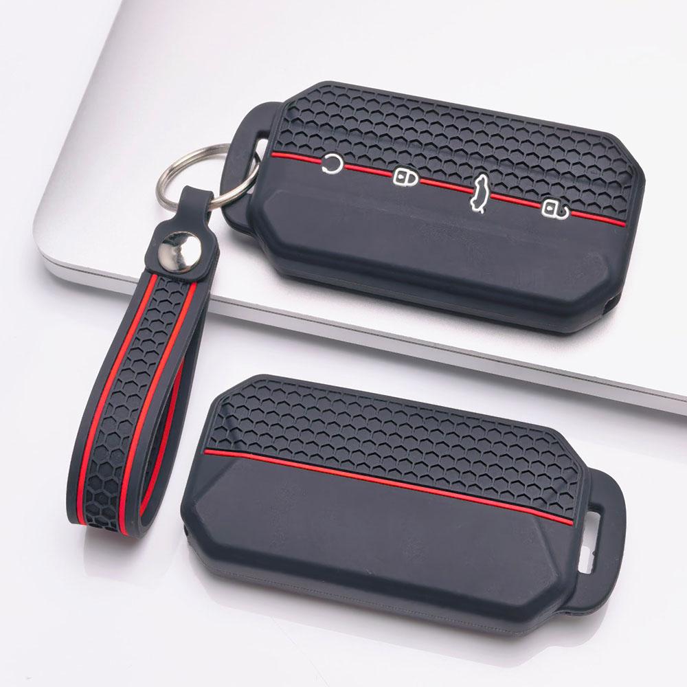 Key Fob Cover for Chery A8 Tiggo Plus with Keychain Anti-Scratch Guard Shockproof Protection Soft Grip Texture Responsive Button Touch