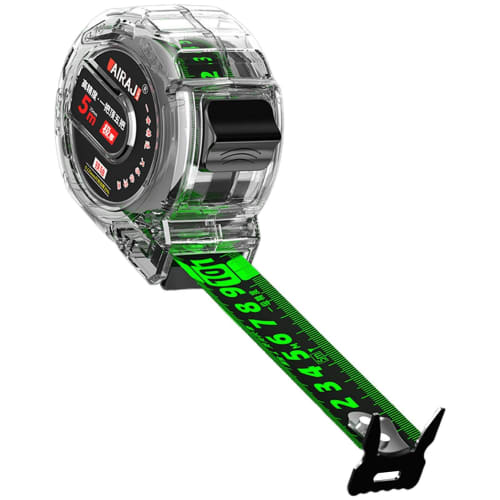 Gupcaqosjw Fluorescent Tape Measure, 5m/7.5m/10m, for Night Work, Double-Sided Luminous Measuring Tape, Fluorescent Steel Tape Measure with Passivated