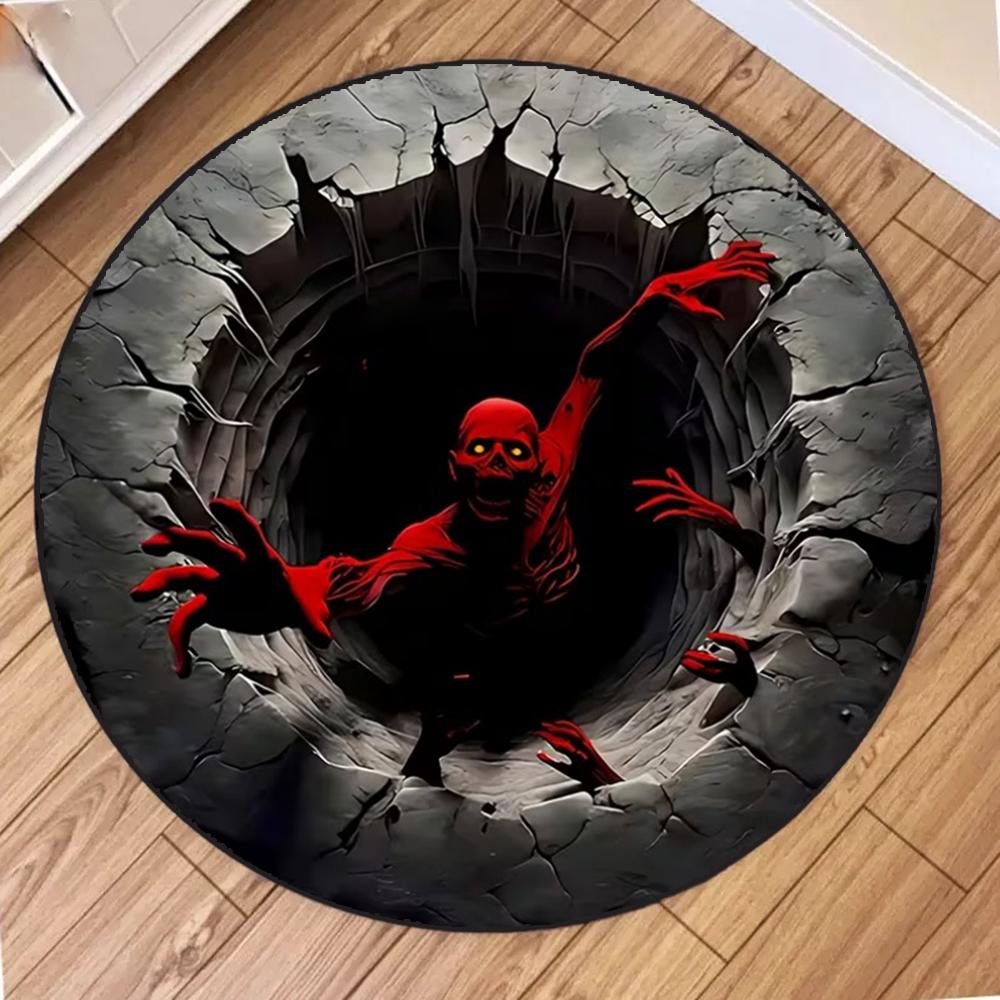 

3D Horror Hell Demon Hand Rug Optical Illusion Carpet with Red Monster Claw Scary Home Decor for Non-Slip Floor Mat Rug Gift 60cmx60cm