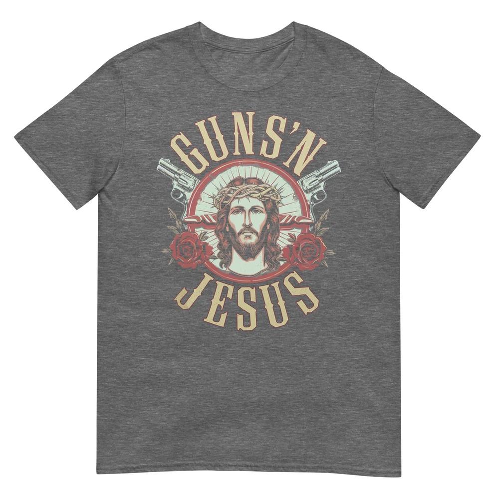 Gunns Jesus Christian Revolver Gun Lover TShirt