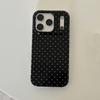 3D Cute Heart Black Polka Dots Magnetic Wireless Charging Phone Case for iPhone 16 15 14 17 Pro Max For Magsafe Case Funda