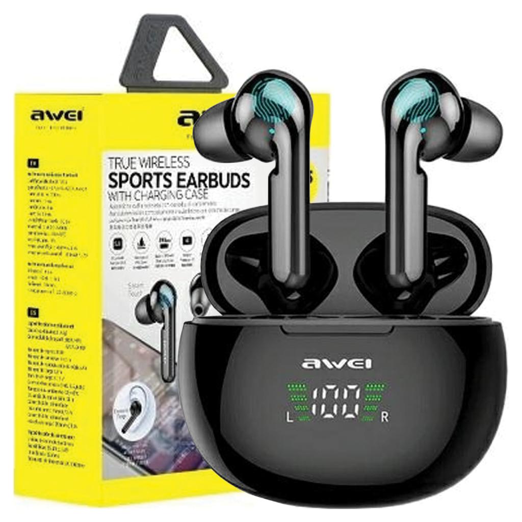 Awei Słuchawki Bluetooth 5.0 T15P Tws+ Stacja Dokująca Czarny/Black