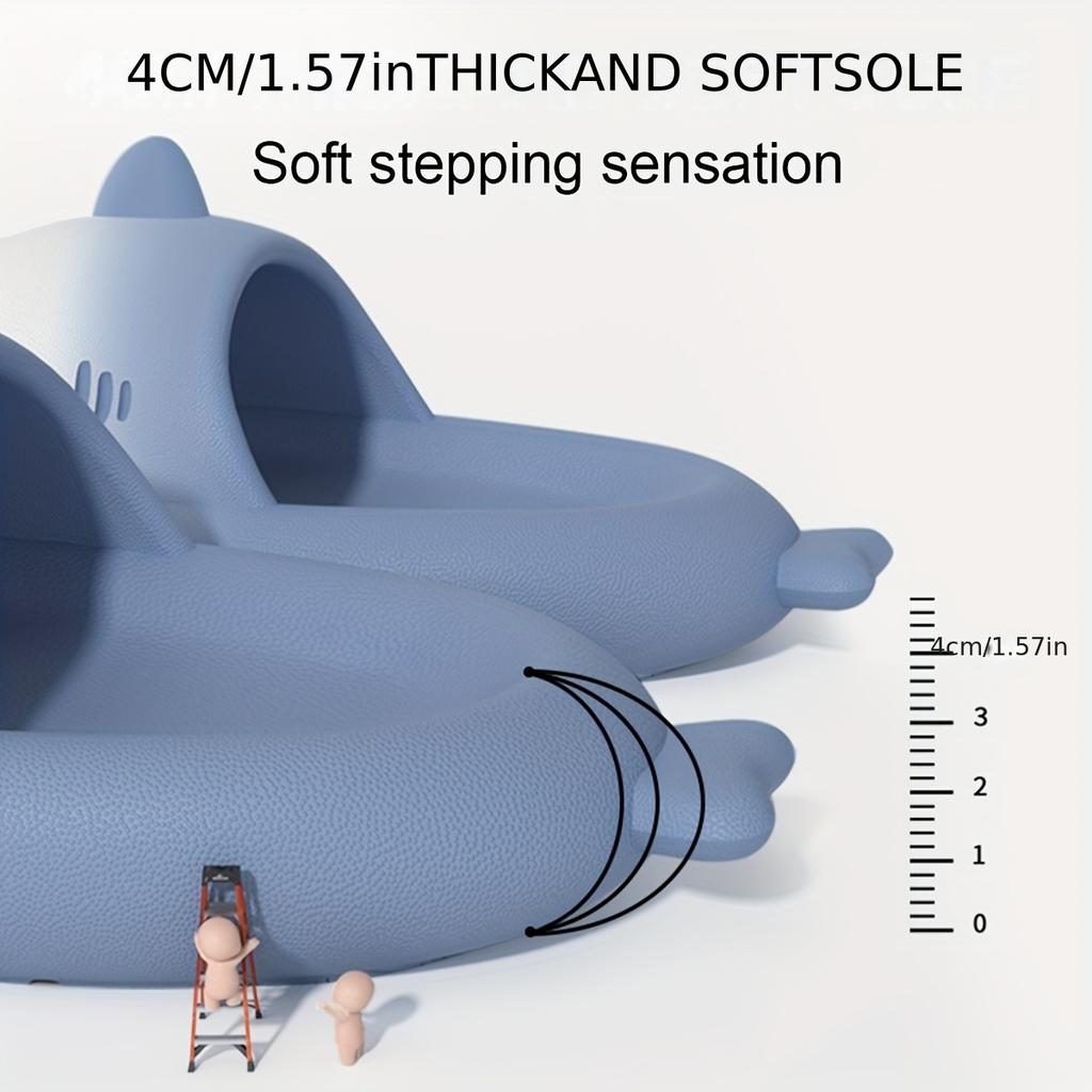 Rozkošné plyšové kreslené zvířecí skluzavky – pohodlné celoroční halové boty s měkkým designem s otevřenou špičkou