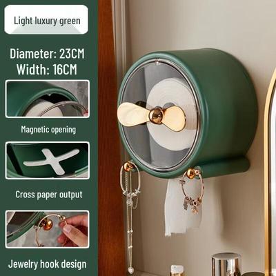 HANDUNYOU Light Luxury Green Toilet Roll Holder
