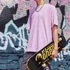 Li Ning X Erik Ellington Collaboration Signature Series Embroidered Logo Loose Fit Round Neck Short Sleeve T-Shirt Men Tops Pink AHSR981-1
