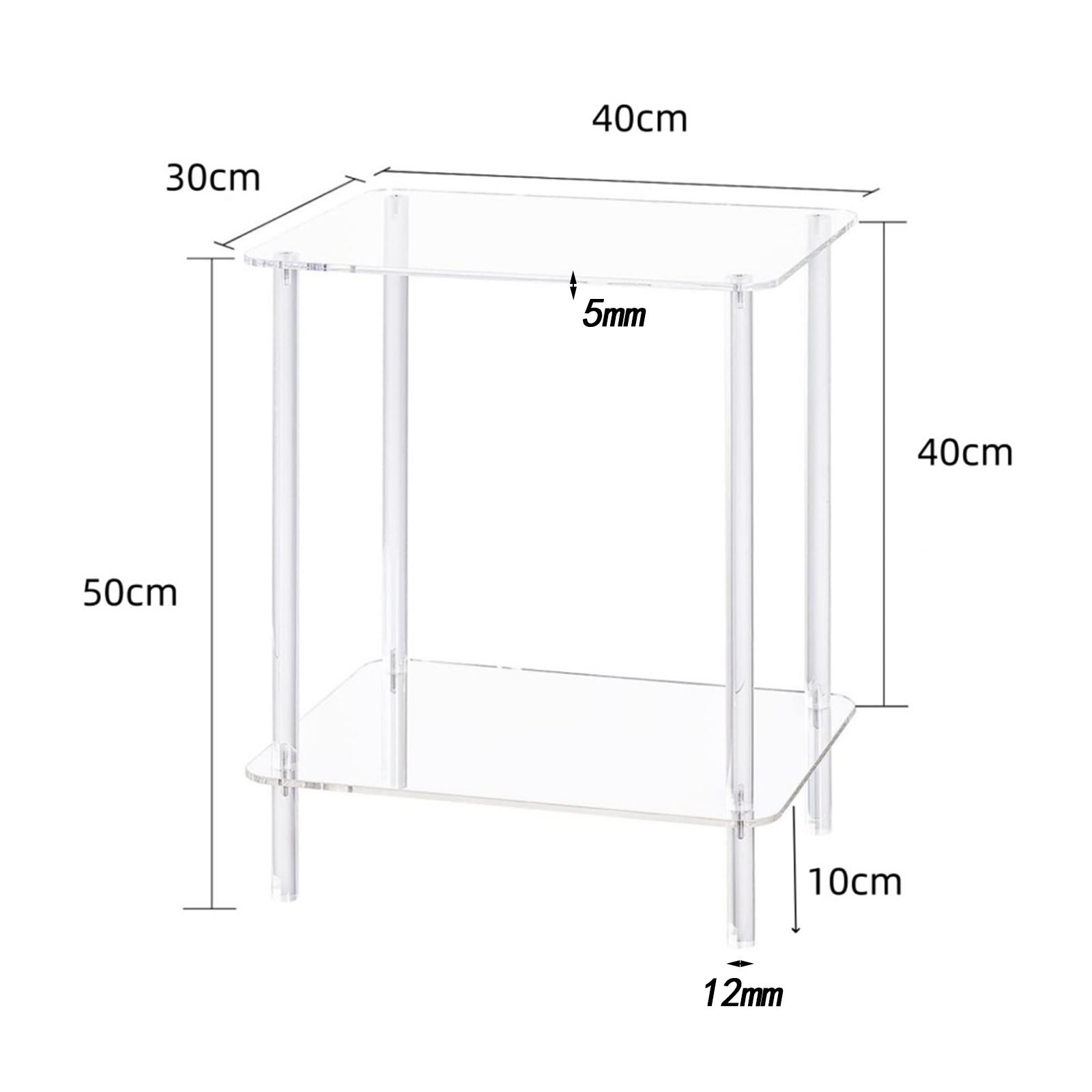 

Узкий прозрачный акриловый боковой столик, 2/3 яруса, маленький приставной столик, тумбочка для небольшого пространства, гостиной, спальни, прикроватная мебель