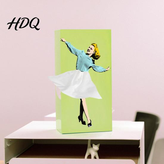 Tissue Box Holder Creative Lady Flying Skirt Design Easy Office Desk Access Square Tabletop Home Supplies Sexy Girl