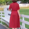 Elegant Dresses for Women Plus Size Short Sleeve Vintage Dress Summer Solid Color